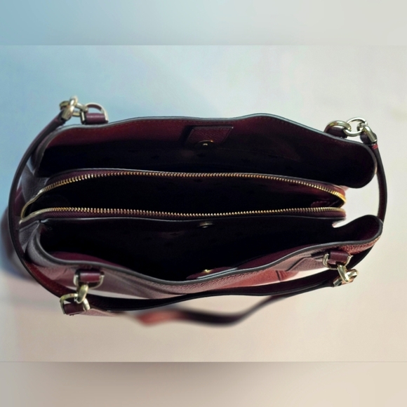 Kate Spade Jackson Cherrywood Pebbled Leather Large Satchel Tote Shoulder Bag - Picture 5 of 11